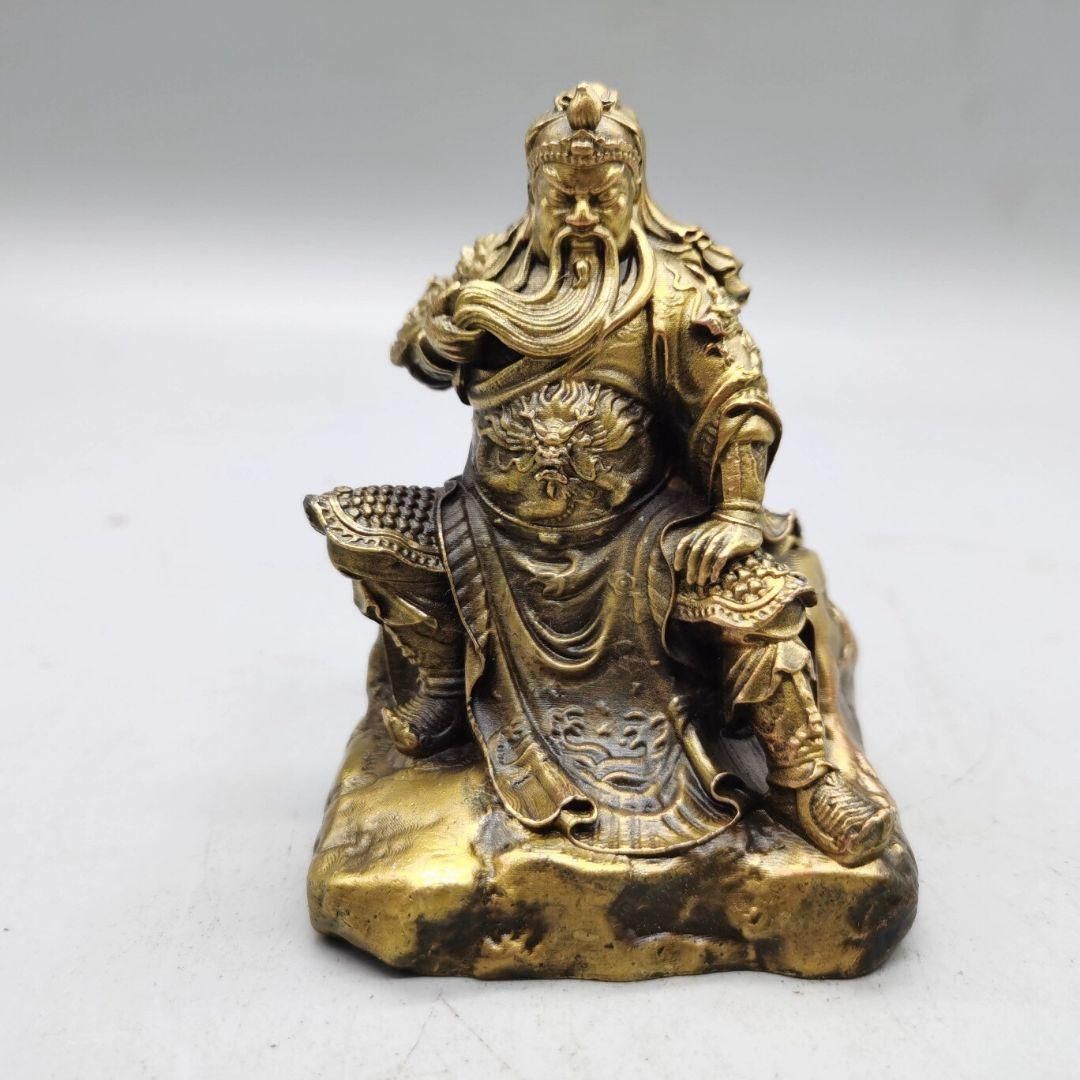 銅置 武聖関公像 武財神関二爺 護宅 事務室 招財美髯公 装飾品 工芸品 置物 銅置 武聖関公像 武財神関二爺 護宅 事務室 招財美髯公 装飾品