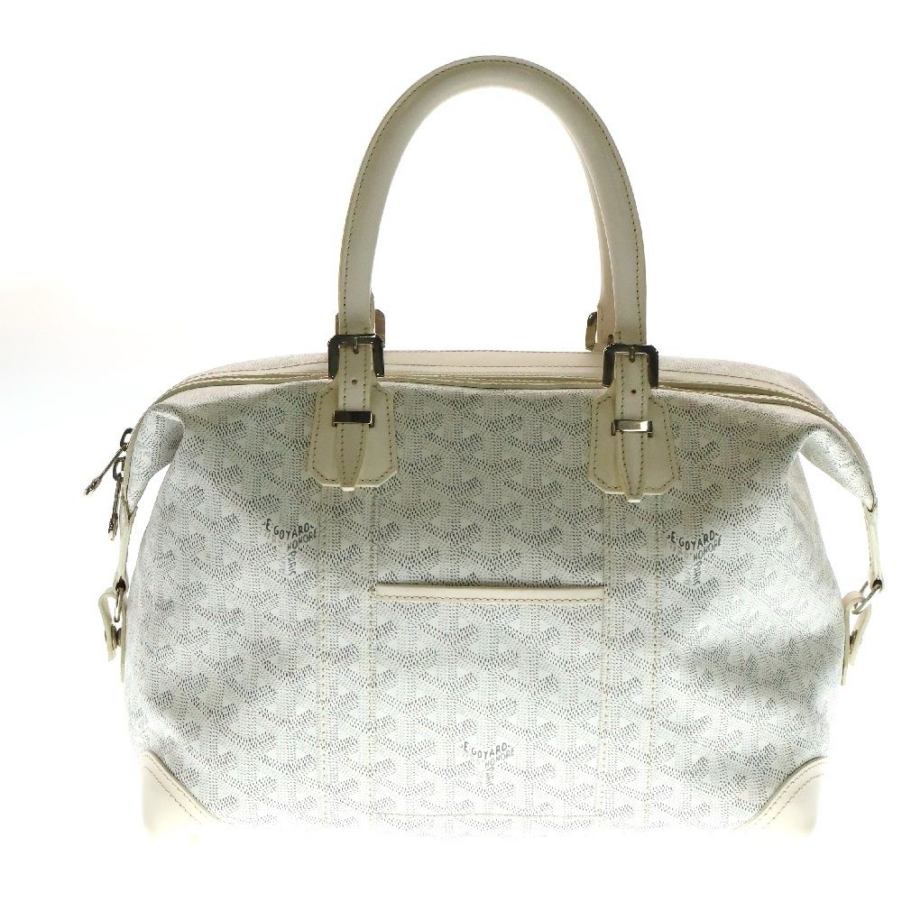 GOYARD ゴヤール ボーイング30 ボストンバッグ ホワイト PVC×レザー