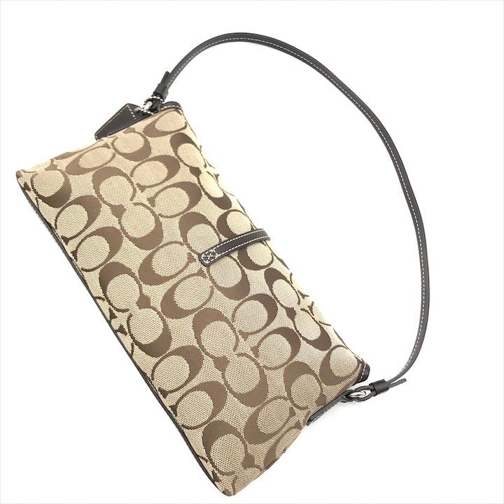 美品 COACH コーチ シグネチャー ショルダー バッグ キャンバス