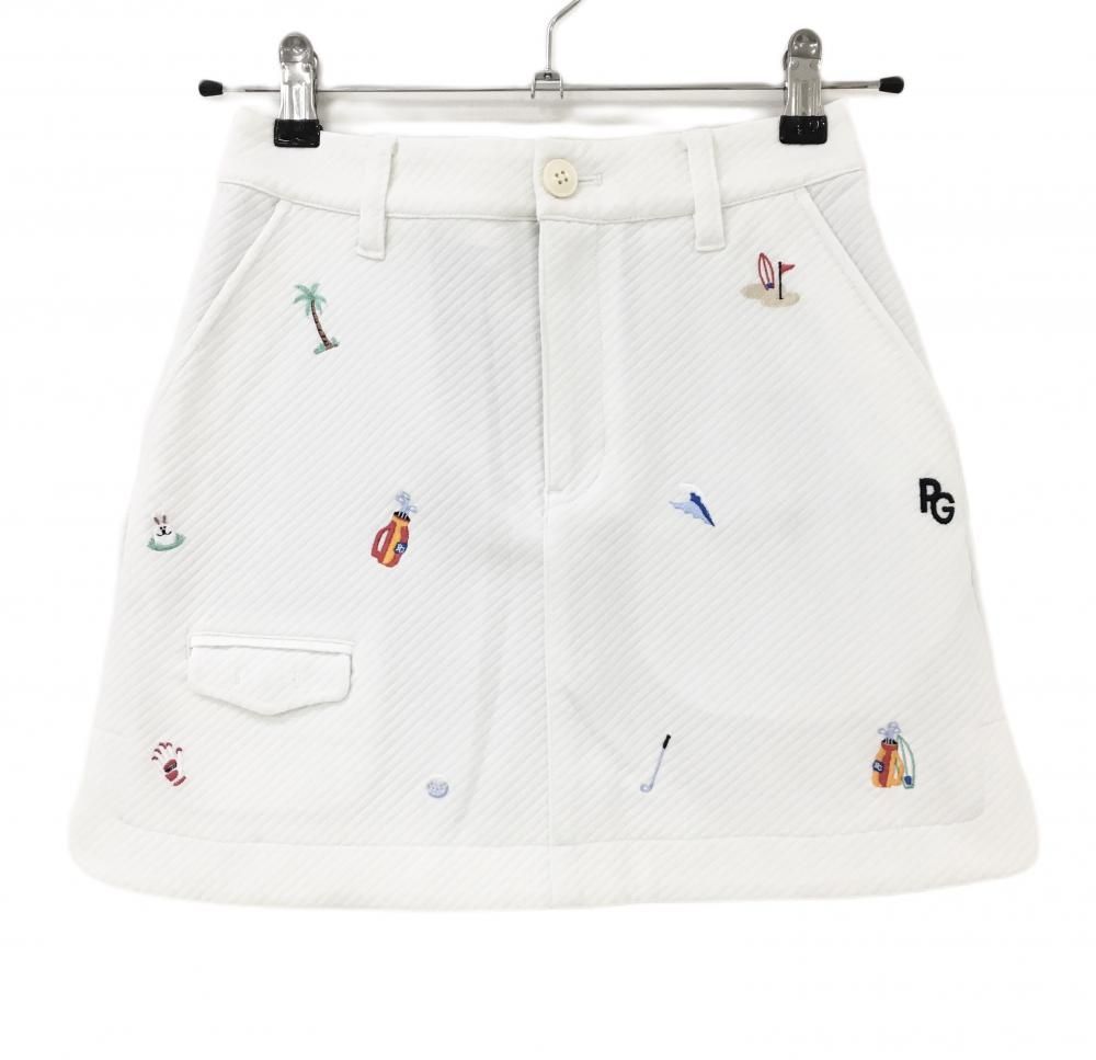 PEARLY GATES パーリーゲイツ 総柄 スカート 白 黒 XS 00 PEARLY GATES（パーリーゲイツ） 【新品】パーリーゲイツ スカート 黒