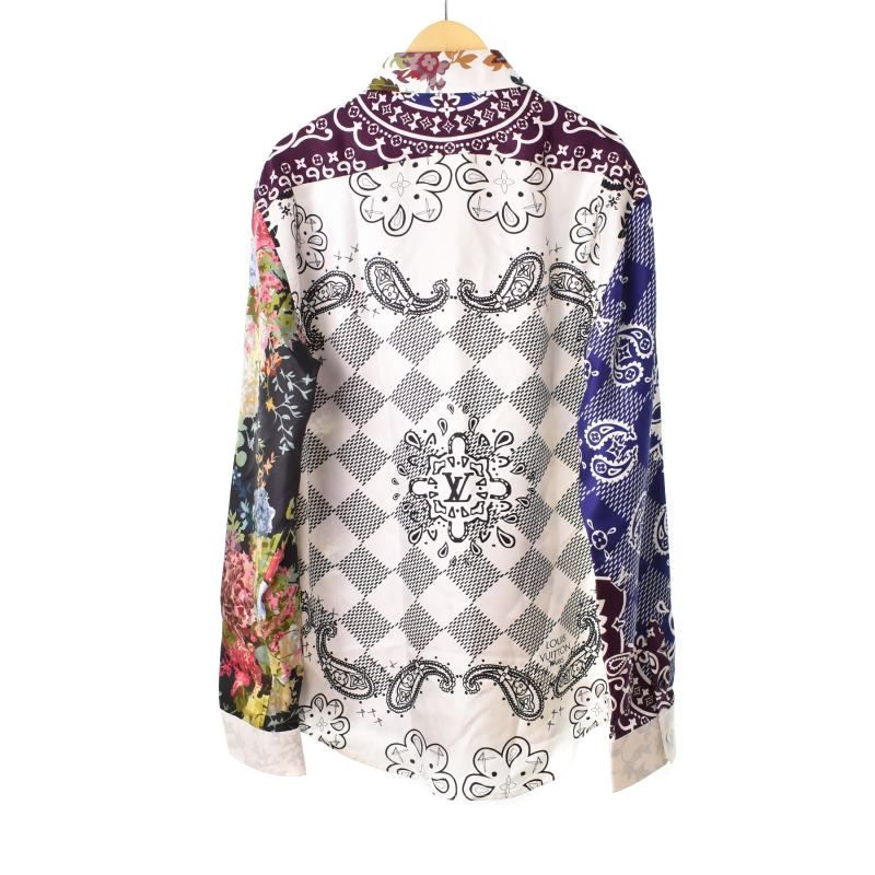 ルイヴィトン LOUIS VUITTON 22AW モノグラム 総柄 シルク 長袖 シャツ