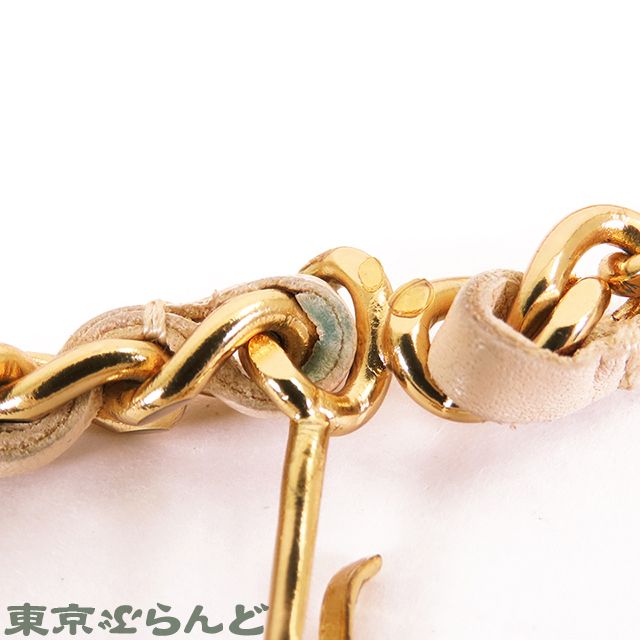 シャネル ココマーク レザー ヴィンテージ チェーンベルト ベージュ ゴールド シャネル ココマーク レザー ヴィンテージ チェーンベルト
