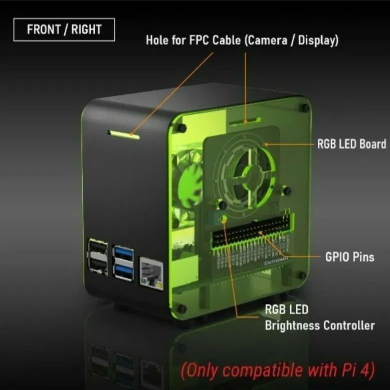 ラズベリーパイ 4B ミニタワー ケース raspberry pi - メルカリ