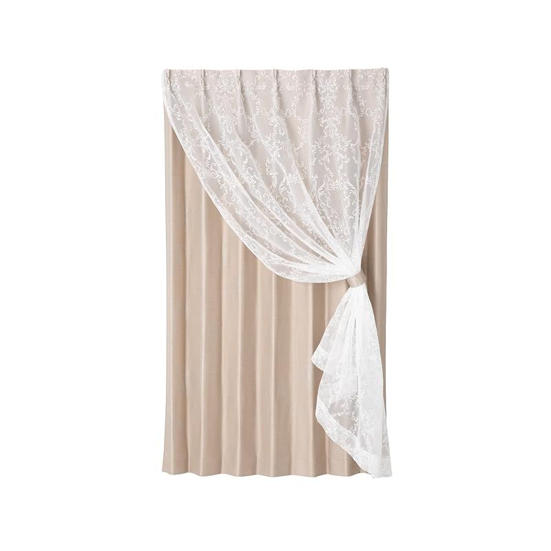 ヴェーリア×ラメルセ ダブルカーテン H1780×W1000 ライトグレー