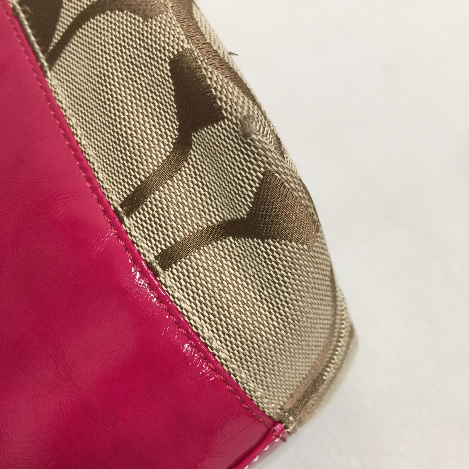COACH コーチ シグネチャー トートバッグ カーキ ピンク 12429