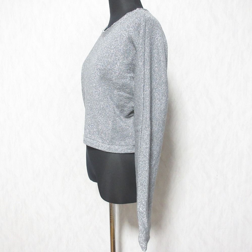 美品 24AW yori ヨリ ラメドルマンプルオーバー 長袖 クルーネック カットソー YR11-24159AW 36 シルバー レディース 古着 中古 美品 24AW yori ヨリ ラメドルマンプルオーバー 長袖 クルー