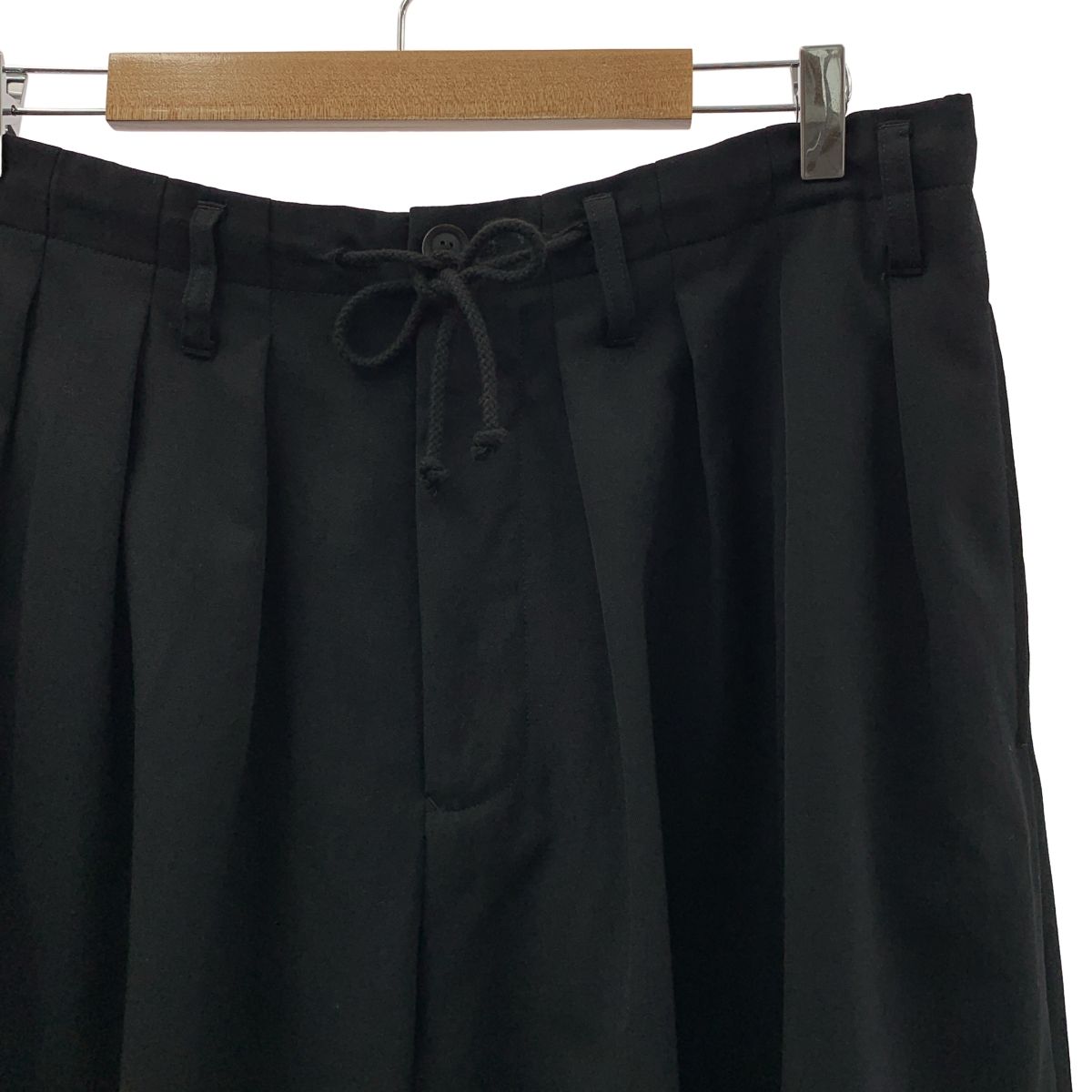 YOHJI POUR HOMME ヨウジヤマモトプールオム 2020 SS ウールギャバジン タック バルーンパンツ 2 ブラック メンズ