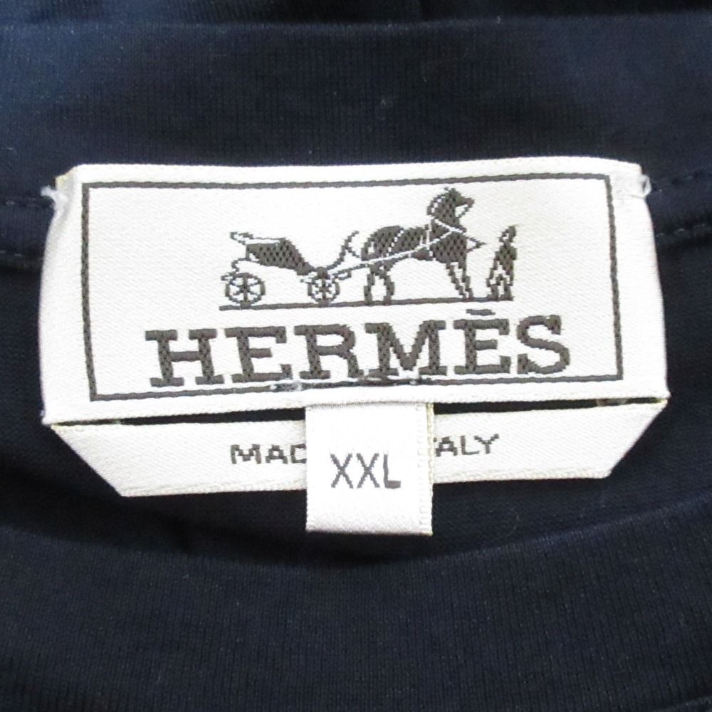 HERMES ネイビー メンズTシャツ M 半袖　人気商品　ドラゴン Tシャツ H刺繍 | Hermès - エルメス-公式サイト
