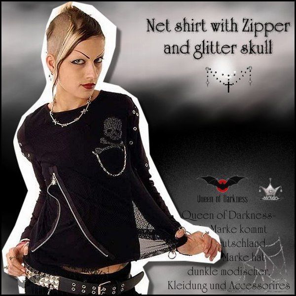 パンクロック ファッション ダメージメッシュ＆ドクロ柄長袖ｔシャツ tee 服 レディース/wot267 パンクロック ファッション ダメージメッシュ＆ドクロ柄長袖t