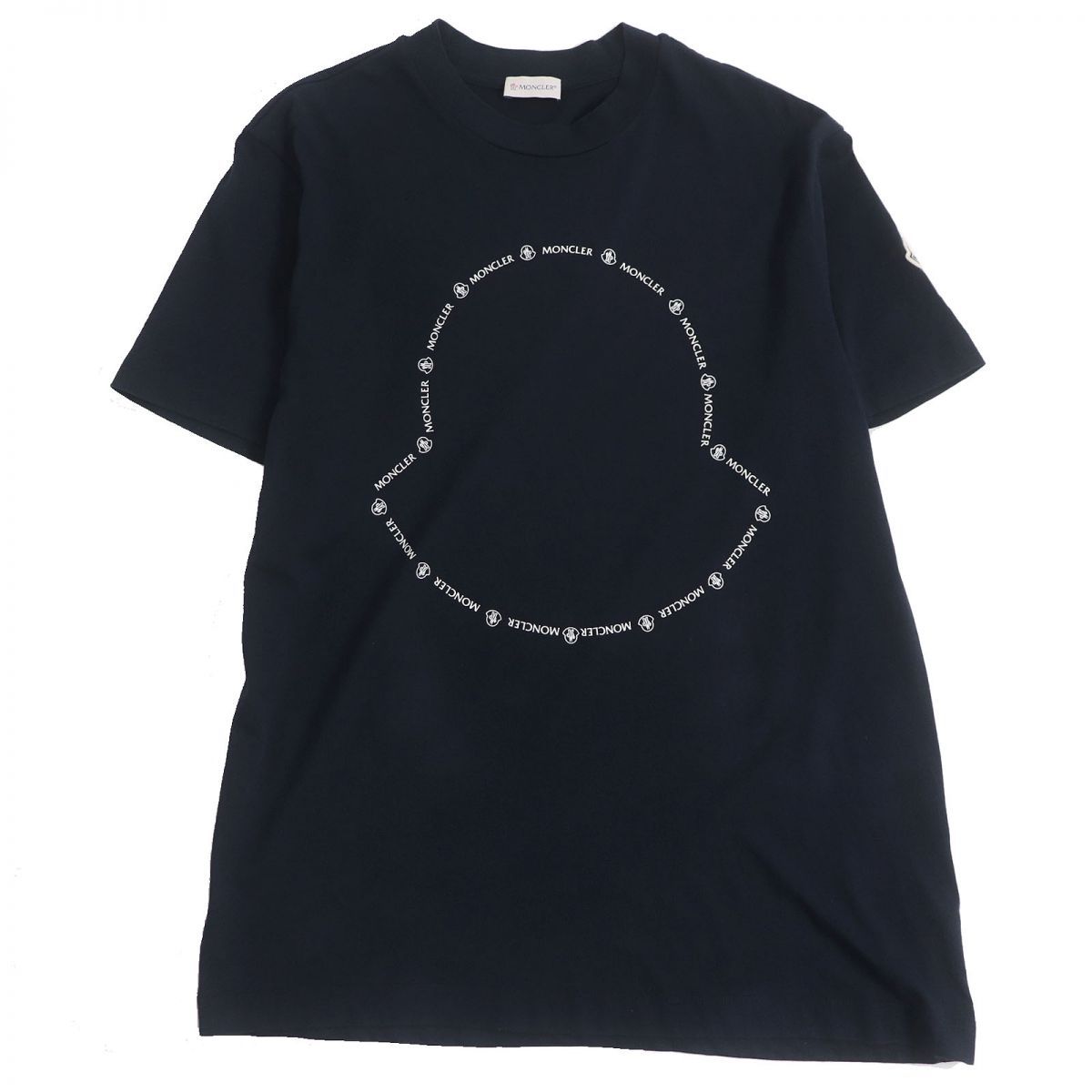 MONCLE☆モンクレール ボックスロゴ プリント ワッペン Tシャツ 半袖/メンズ/S/黒