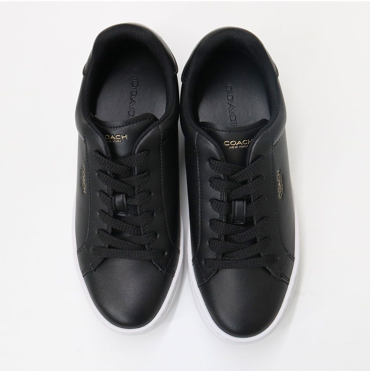 ★希少 レザー★ COACH スニーカー 靴 G1512 ブラック 中古・古着通販】COACH (コーチ) ハイカットスニーカー ブラック