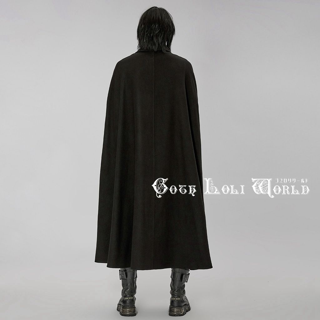 WY-1411DPM-BK ゴシックゴージャスロングマントコート 黒色 WY-1411DPM-BK ゴシックゴージャスロングマントコート 黒色