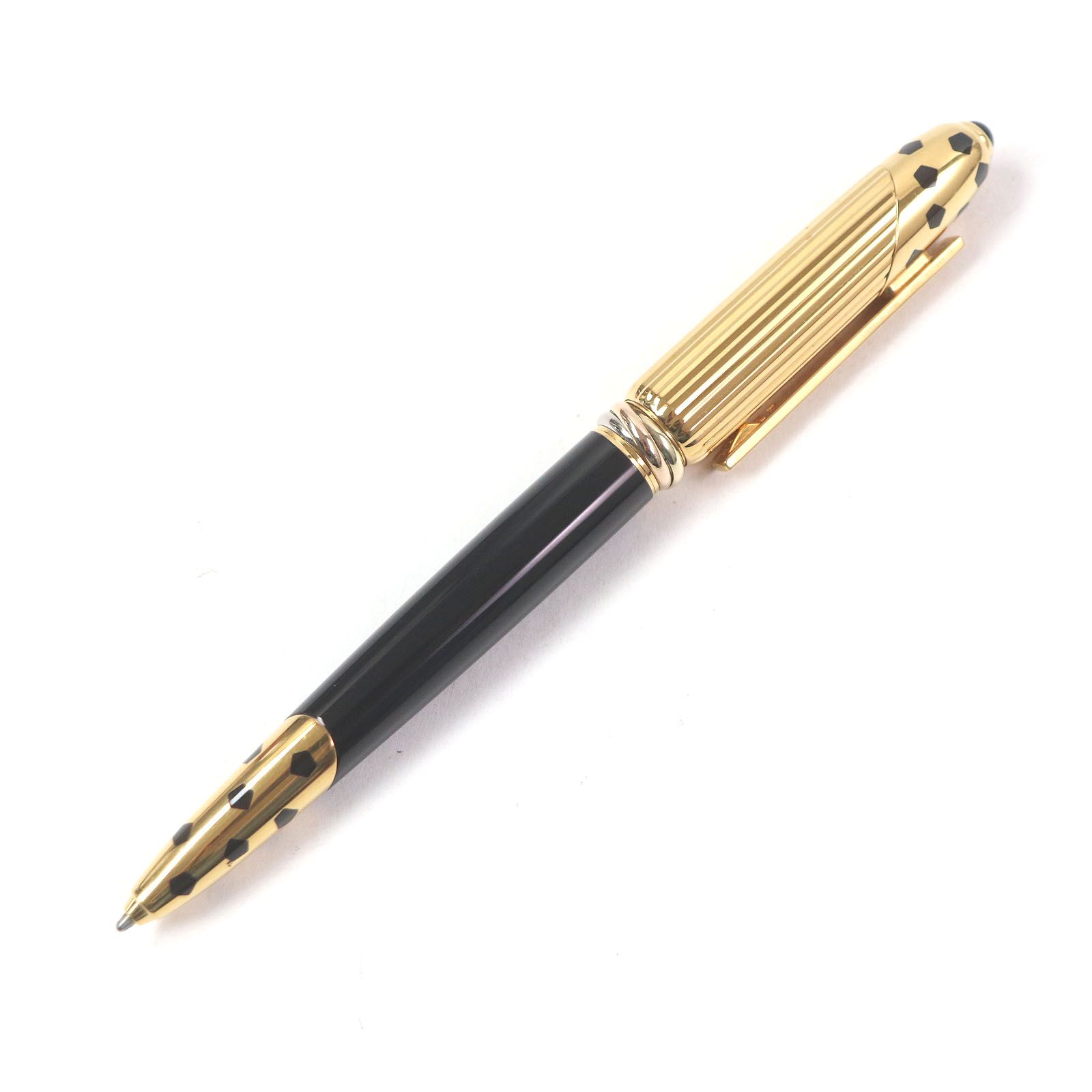 Cartier - 良品●Cartier カルティエ トリニティ マラカイト ロゴ入り ツイスト式 ボールペン ゴールド×グリーン フランス製 筆記確認済み 良品○Cartier カルティエ トリニティ マラカイト ロゴ入り