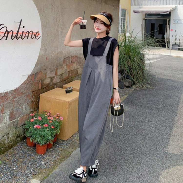 nonさま専用。サロペットサルエルパンツ　125丈　リネン　ハンドメイド　作家 nonさま専用。サロペットサルエルパンツ 125丈 リネン