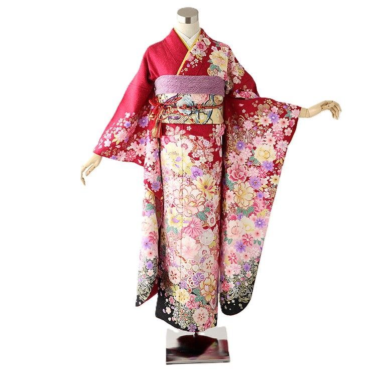 振袖 身長147-162cm 赤 re-021