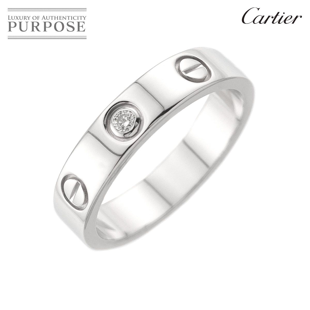 カルティエ Cartier ミニラブ #50 リング ダイヤ 1P K18 WG
