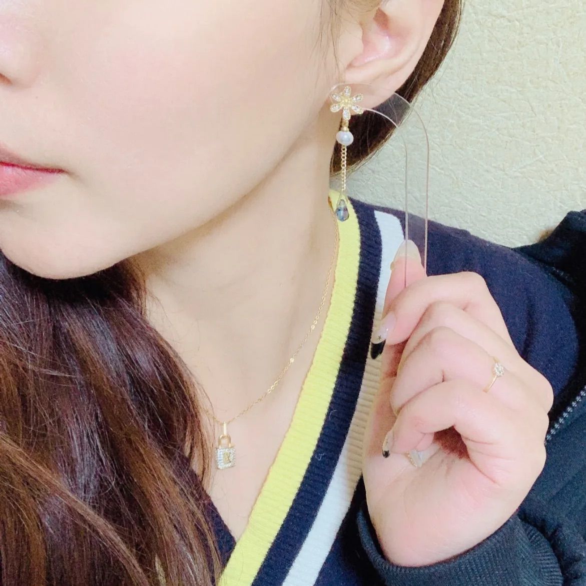 K様 ピアス TEXTURED CLIP CHAIN PIERCED EARRING(片耳用)(2JP0939)K10