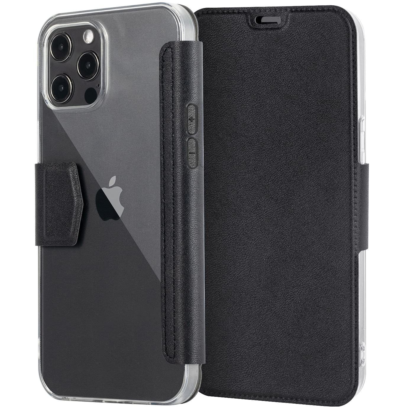 【新着商品】携帯スマホケース軽量 薄型 レザー 革 マグネット式 耐衝撃 カード収納 背面透明 手帳 ワイヤレス充電対応 カバー max pro アイホン12 アイフォン12 クリア 手帳型 6.7インチ用 ケー