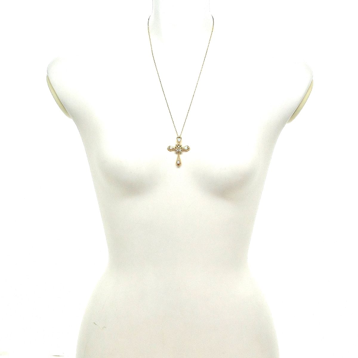 Unbranded ノーブランド ネックレス K 18 YG×ライトブルー×マルチ 総重量 8.1 g