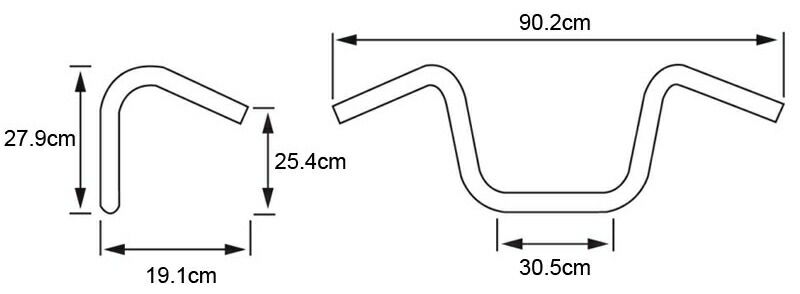 BAGGER PRIME エイプ ハンドルバー グロスブラック 11インチ 1999～24年FLHT FLHX トライク BRIGHTFACE_UK