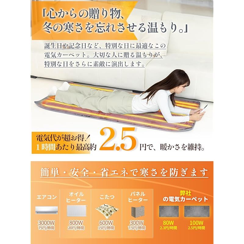 invavaR 180×80cm 電気カーペット 1畳サイズ 洗える 電気毛布 敷き シングル用 25 60℃までフリー温度調節 1 12時間タイマー付き ホットカーペット兼用 一人暮らし 省エネ 切り忘れ防止タイマー 暖房カーペット PSE認証 寒 0 WWW_KANDAIZUMI_COM
