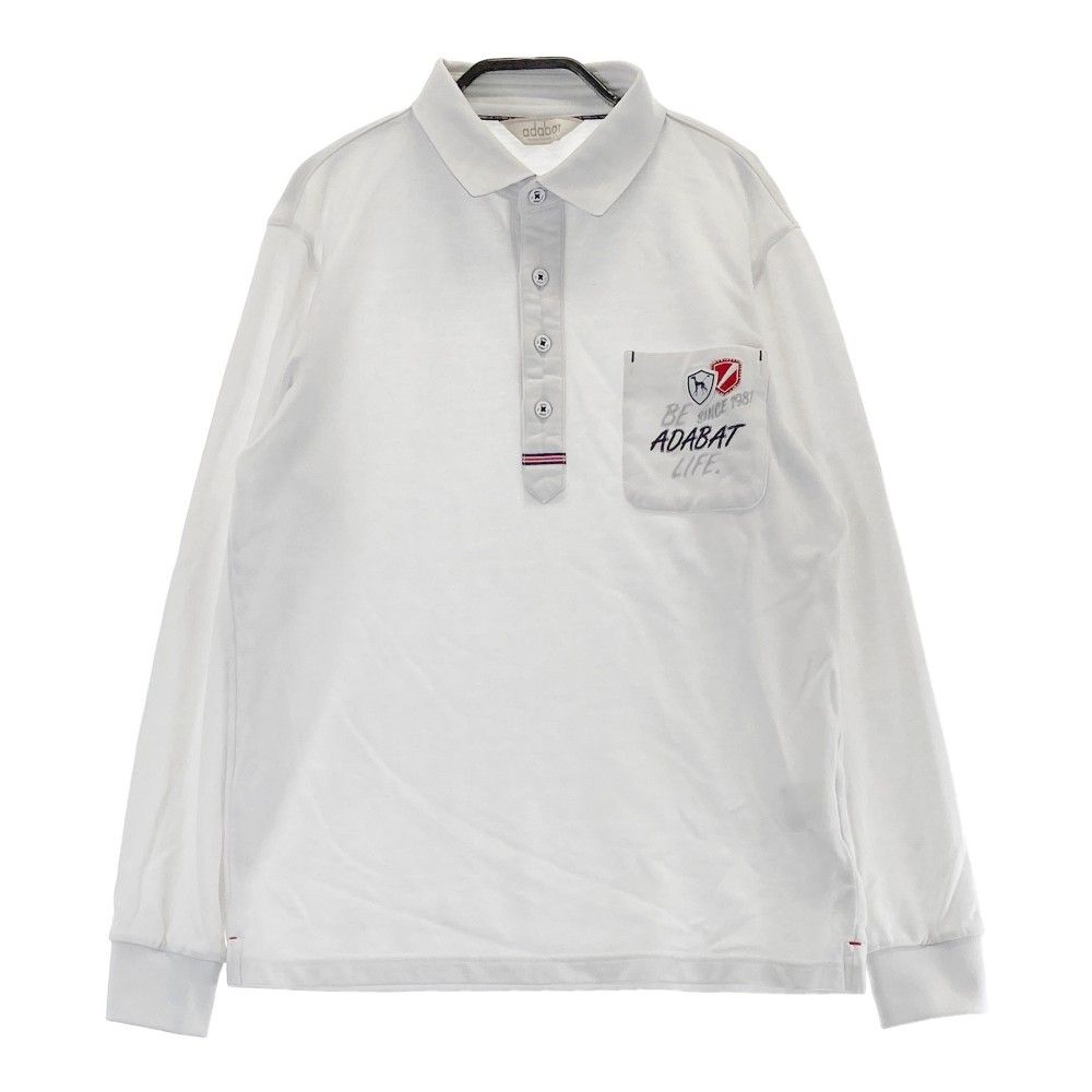 サイズ：46 ADABAT アダバット 長袖ポロシャツ ホワイト系