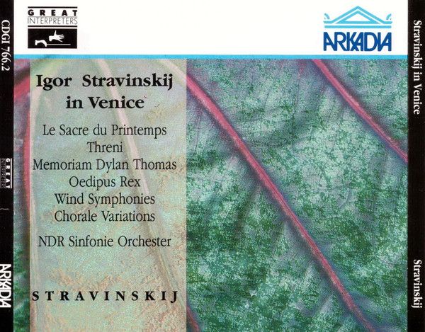 クラシック 2CD Ndr S.O; Stravinsky Stravinsky in Venice  CDGI7662 Arkadia /00220 2CD Ndr S.O; Stravinsky Stravinsky in Venice CDGI7662