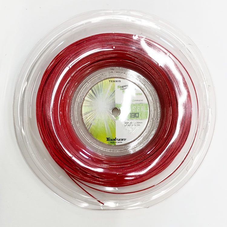 【訳アリ・新品・未使用】トアルソン(TOALSON) ポリグランデ レイザー 130 200Mロール レッド 硬式テニス ポリエステルガットPOLY GRANDE LASER※並行輸入品※