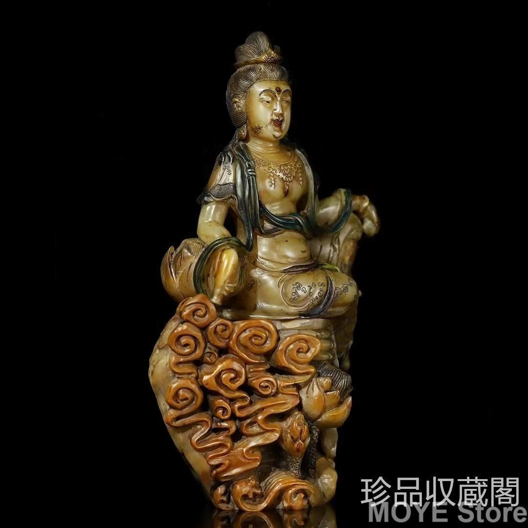 き 寿山石田黄手彫り