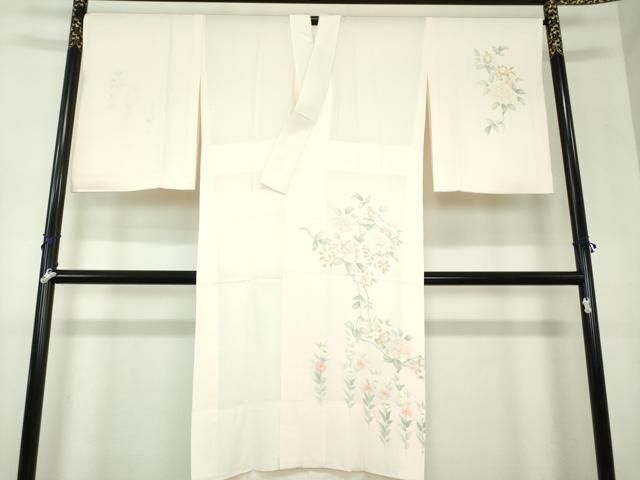 平和屋着物●上質な長襦袢 無双仕立て 手描き 草花文 暈し染め 正絹 DAAX4317ps