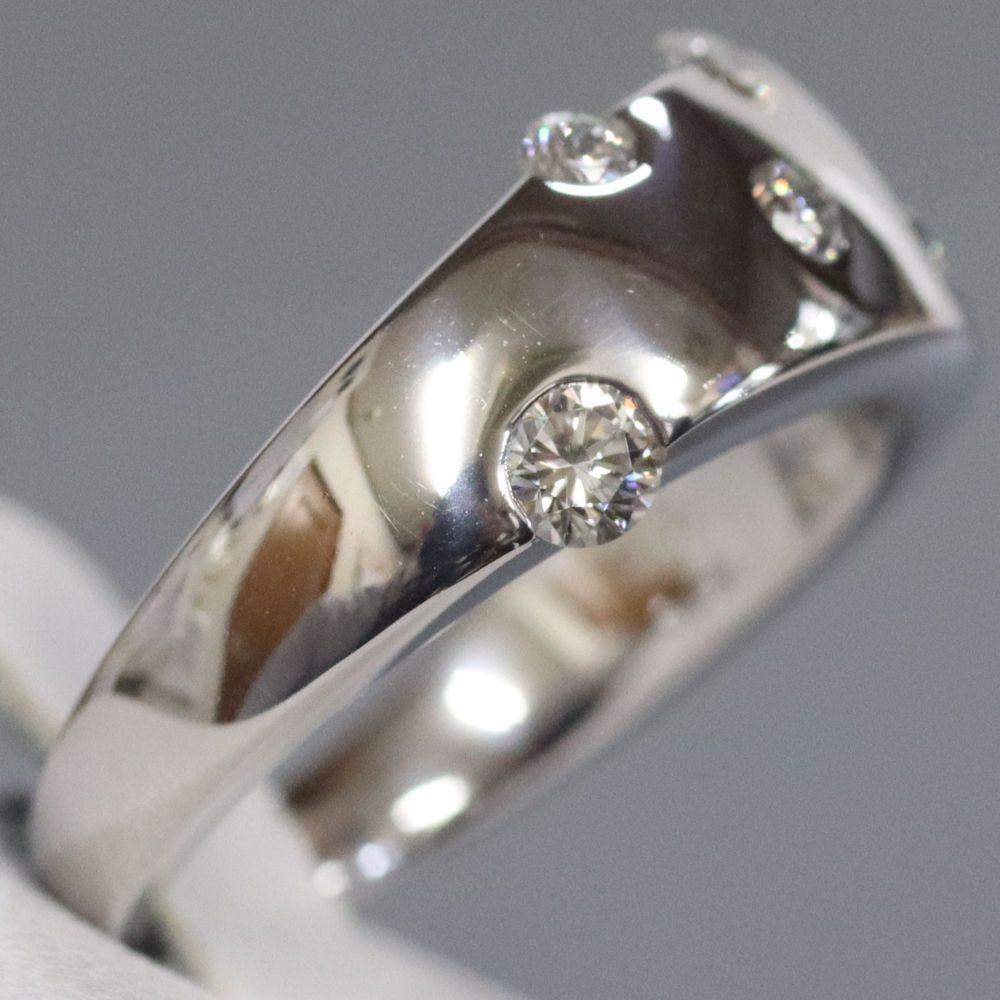 K18WGスタージュエリーダイヤモンドリング11号