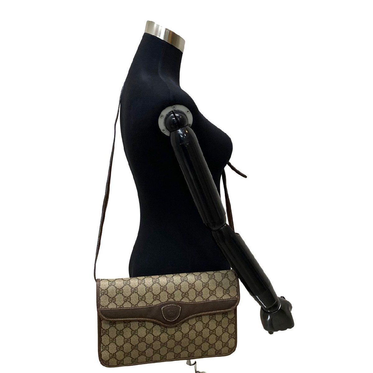 極 美品 GUCCI グッチ ヴィンテージ オールドグッチ GG ロゴ レザー 本 