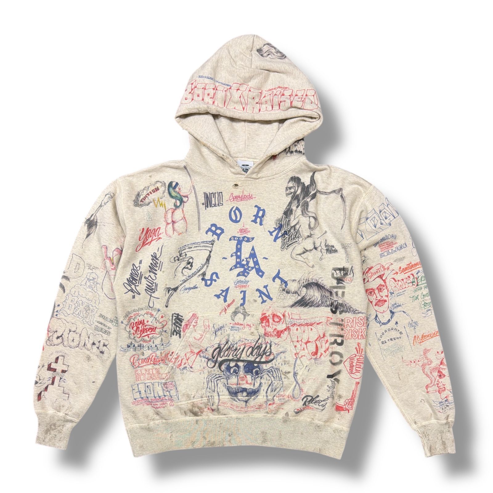 参考上代85800円 SAINT MICHAEL 24SS Born x Raised LA Hoodie コラボ 
