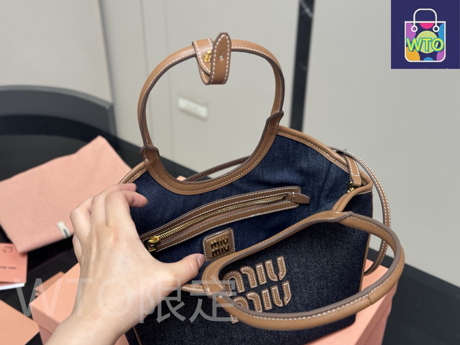 今日特価】Miu Miu ミュウミュウ バケットバッグ キャンバス製