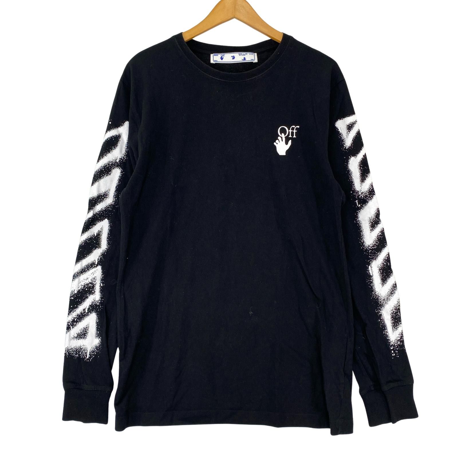 OFF-WHITE オフホワイト バックサイドプリントカットソー sizeM|ブラック
