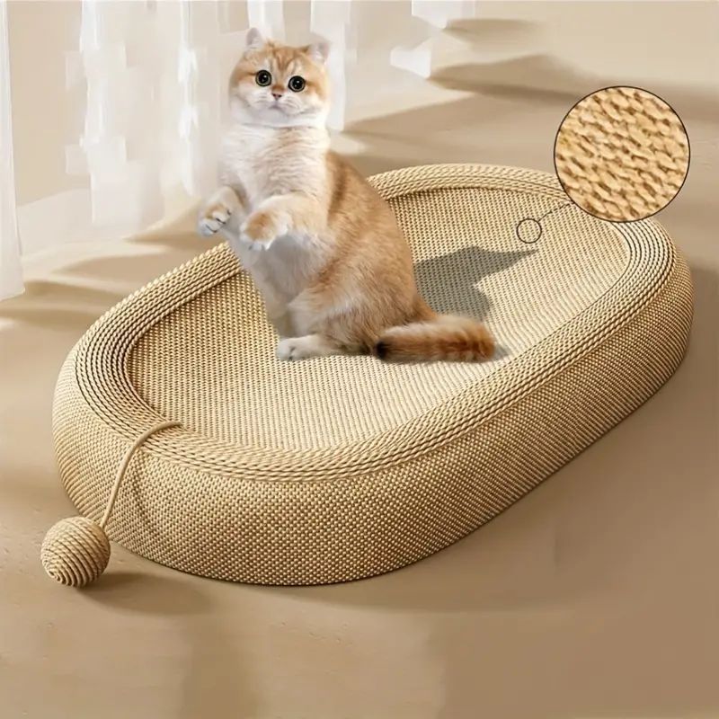 麦わら猫の爪とぎとベッドセット 耐久性があり 毛が抜けにくく あなたの猫の友人に最適です