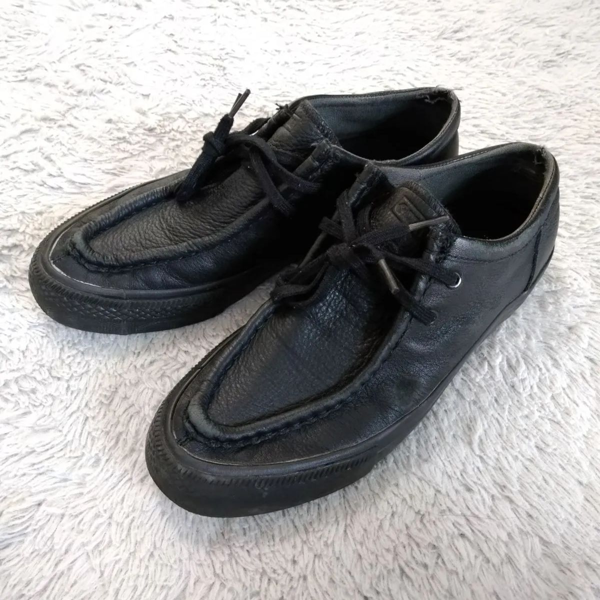 コンバース　モカシン　スニーカー　26.5cm　レザー　黒色　革　スケートボーディングブレイクスター