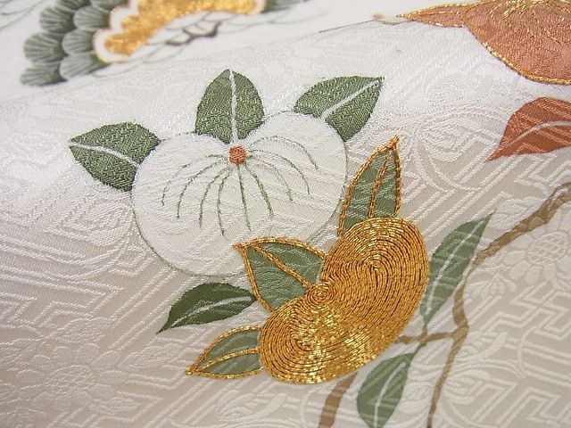 平和屋本店○極上 京都祇園の老舗 ぎをん齋藤 九寸名古屋帯 駒刺繍