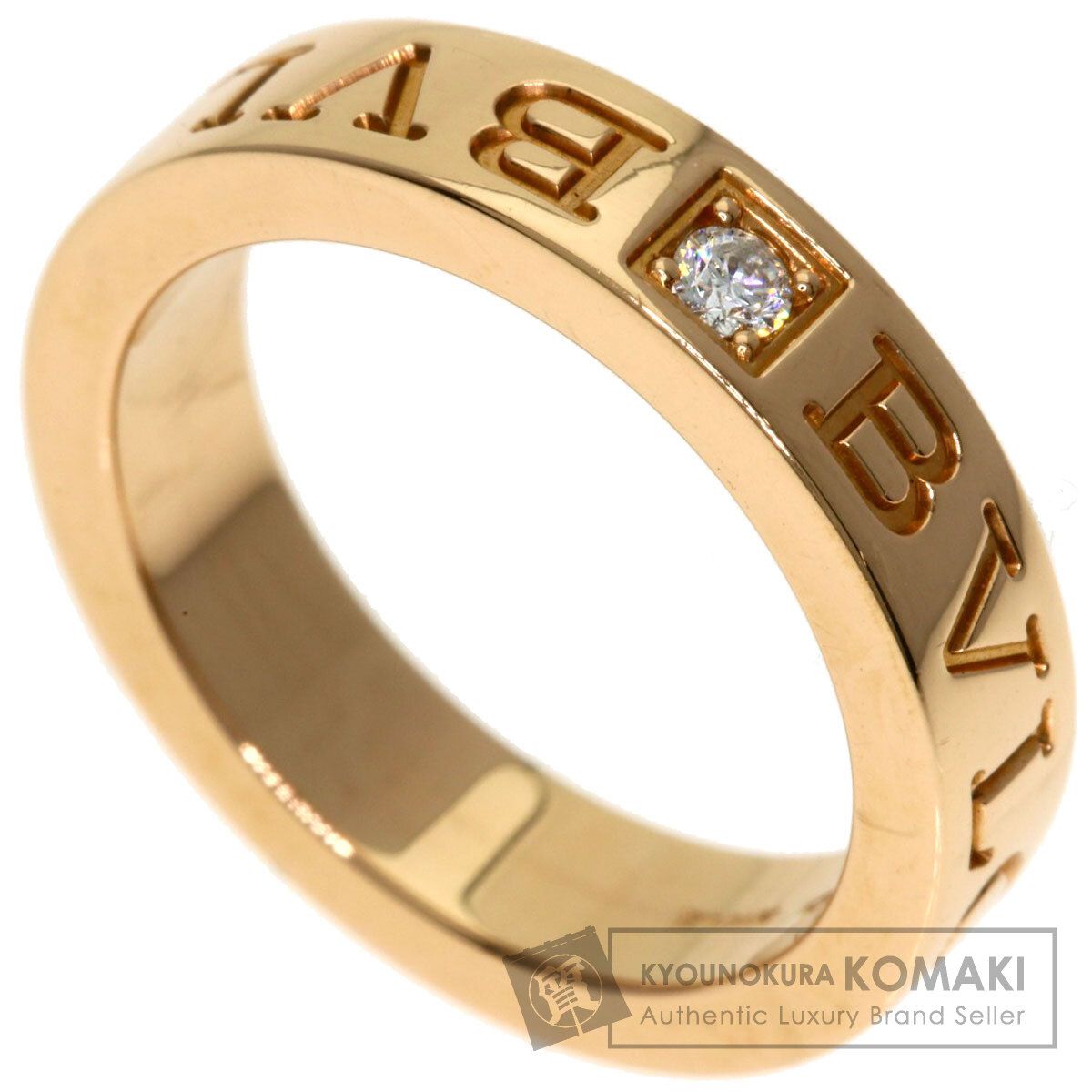 BVLGARI ブルガリ ダブルロゴ 1P ダイヤモンド リング 指輪 K18PG レディース