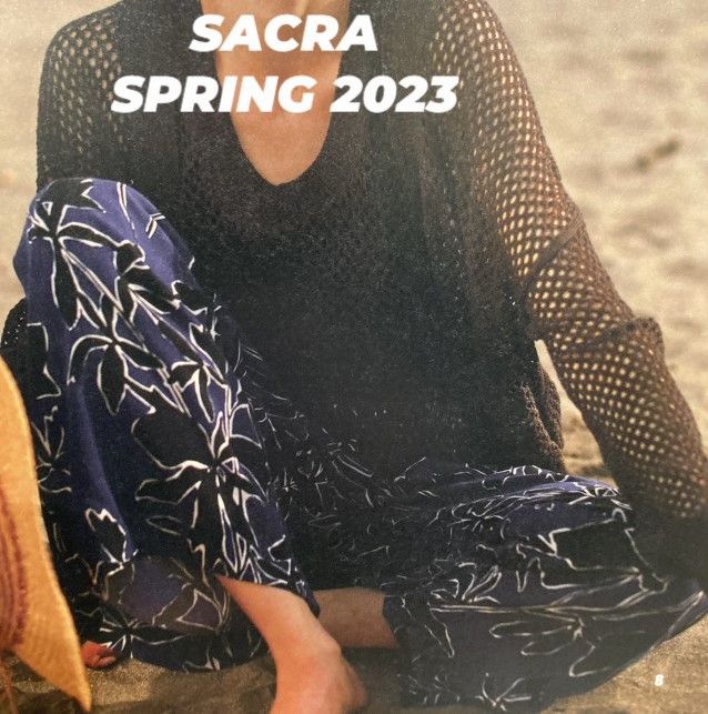 SACRA サクラ 23SS 日本製 SHADOW LEAF PANTS リーフプリント ワイドイージーパンツ 123108112 38 ネイビー  ボトムス g14406 - メルカリ