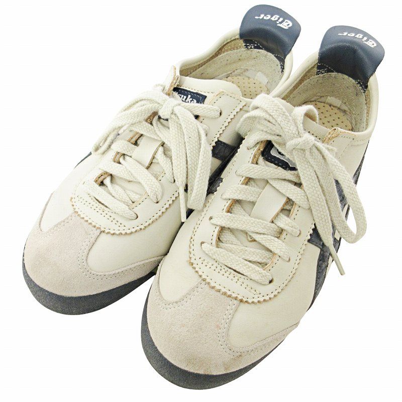 葉っぱ 様　　美品 オニツカタイガー スニーカー レザー ホワイト 22.5 オニツカタイガー Onitsuka Tiger 薄底 スニーカー レザー 白