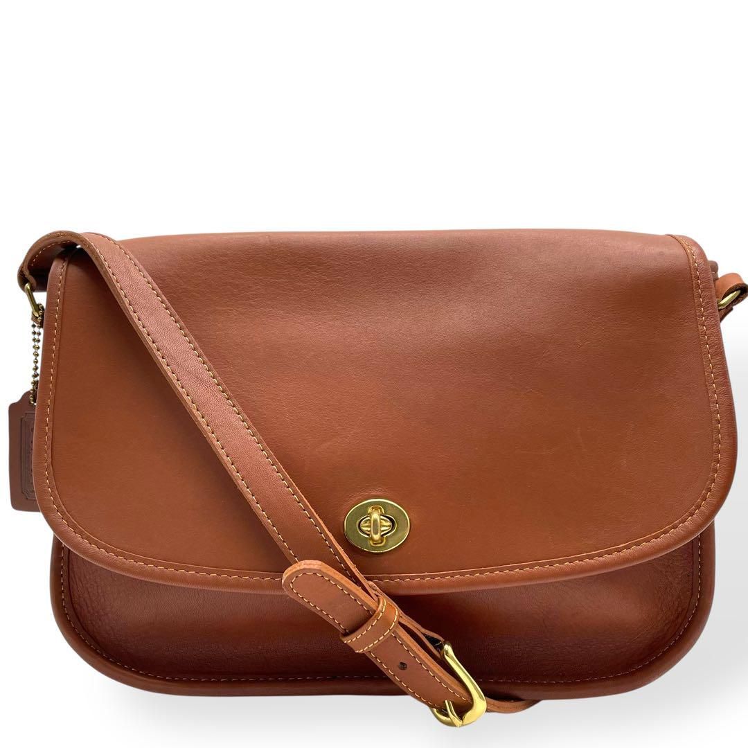 【美品】COACH コーチ オプアート レザー ショルダーバッグ ブラウン COACH - 極美品 COACH オールドコーチ ショルダーバッグ USA製