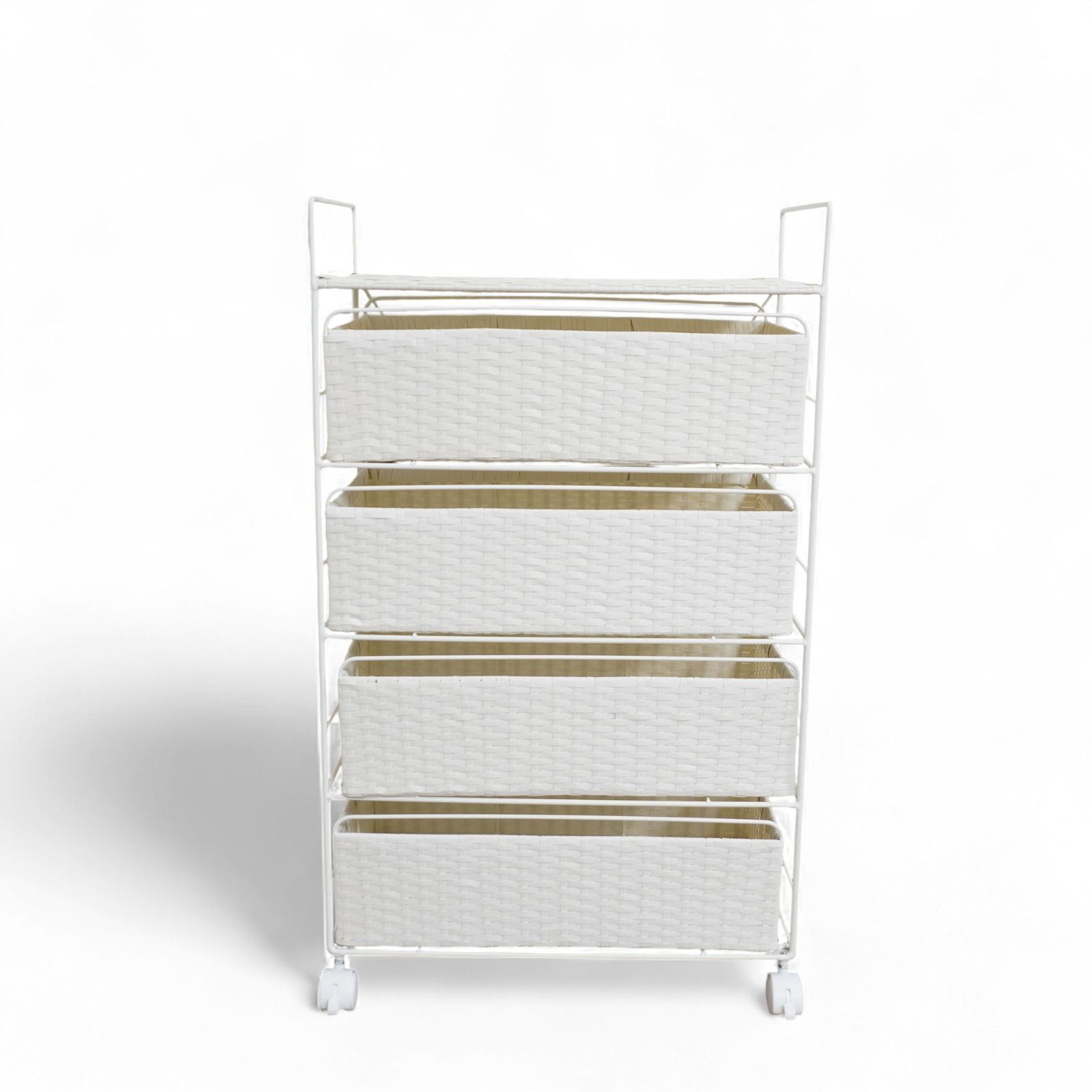 キャスター付 4段チェスト