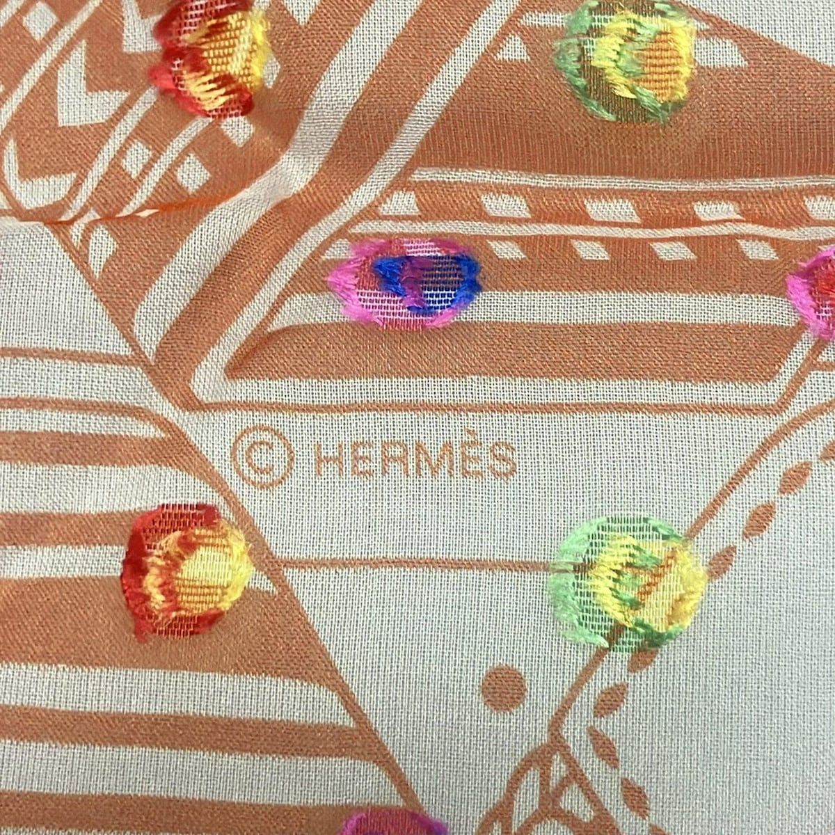 HERMES カシシル スプリングス エトゥープ カレ140 【中古品】 希少 極