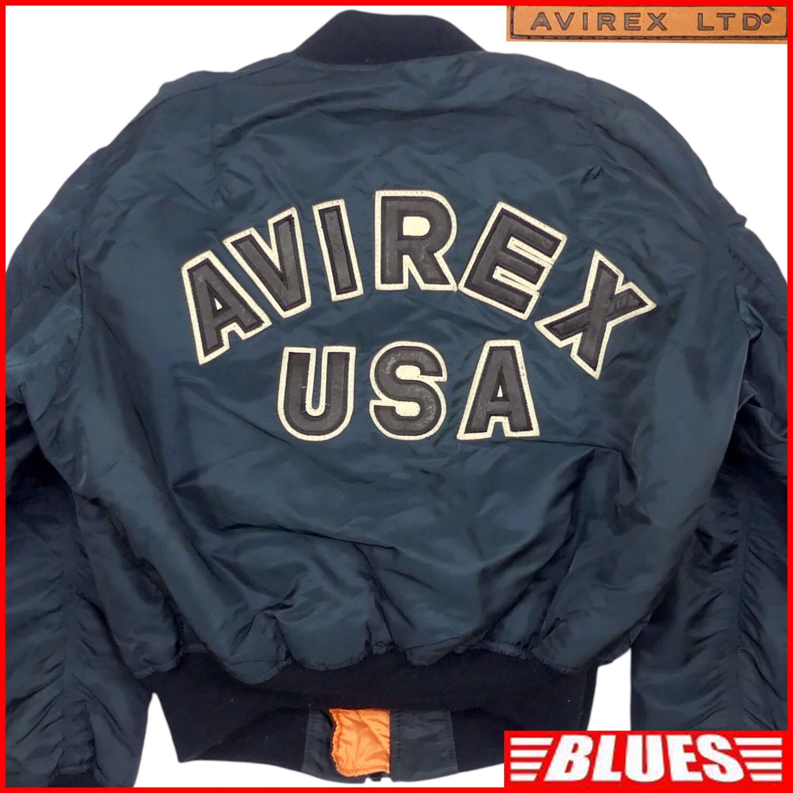 AVIREX アヴィレックス MA-1 フライトジャケット USA製 アルファ 紺 XL