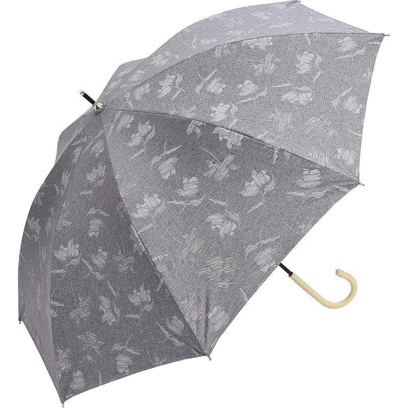 日傘 レディース 長傘 UVカット 晴雨兼用 100 遮光 軽量 UV 99.9%以上 遮熱効果 ヒートカット 花柄 レース パラソル a.s.s.a (FL617/グレー) 0