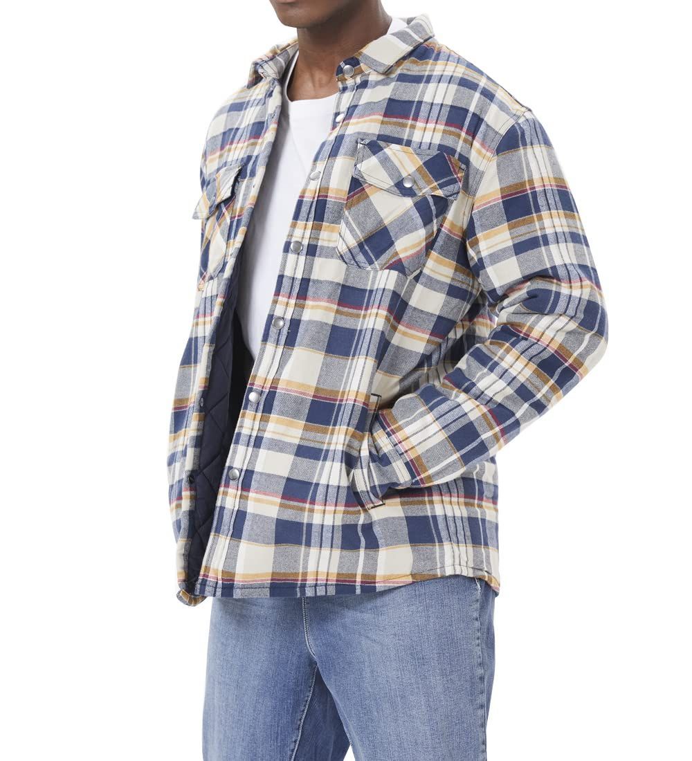 KEFITEVD] ジャケット メンズ 販売 フランネル チェックシャツ 大きい