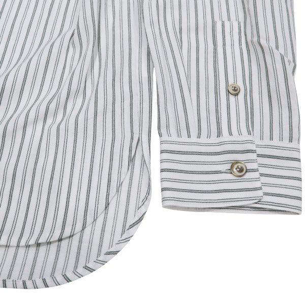 特価 A.P.C. アーペーセー MALO SHIRT 24245-1-73441 マーロ シャツ ストライプシャツ ロングスリーブ 長袖 ホワイト グリーン サイズL octk 【正規商品】