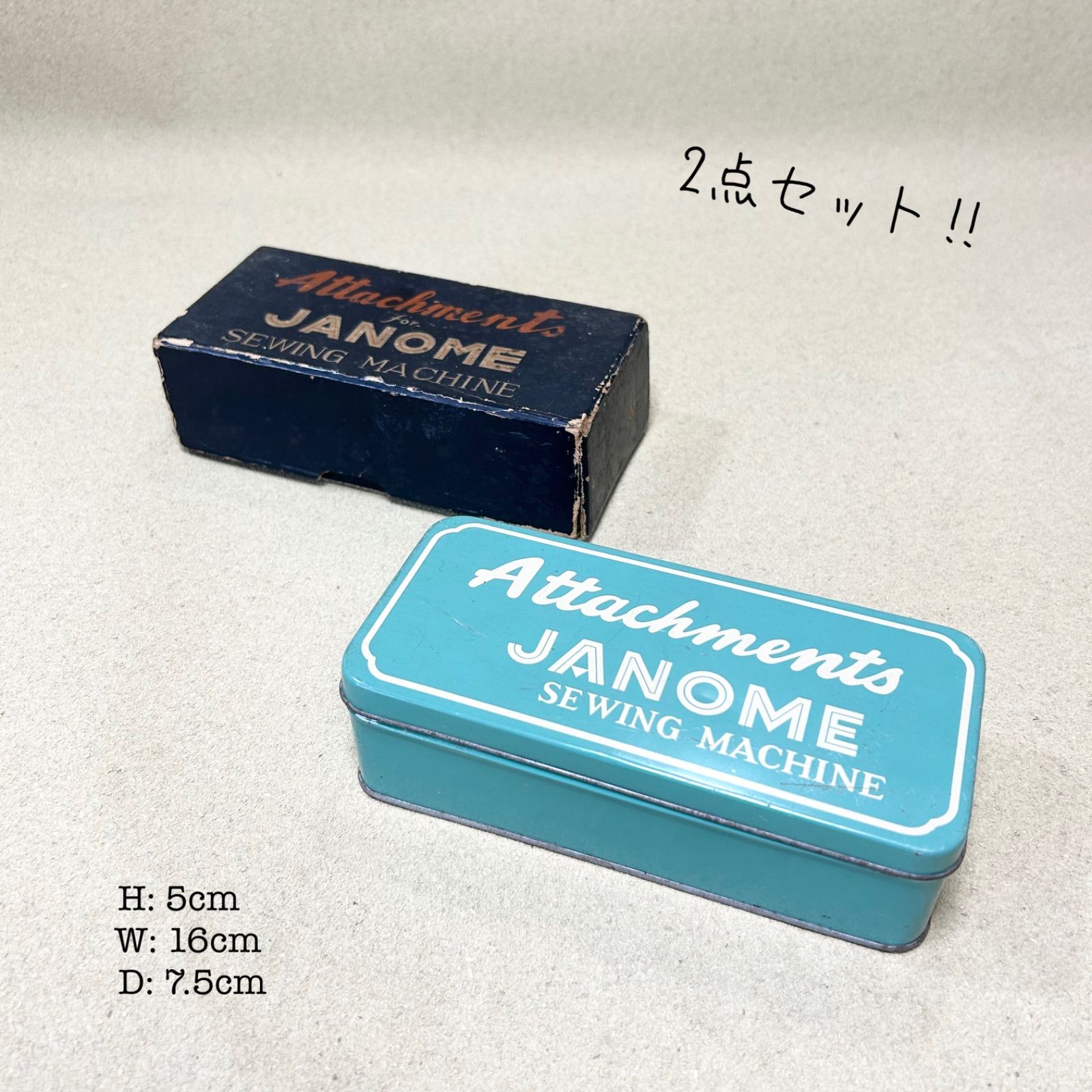 ◇昭和レトロ JANOME ジャノメ ミシン 収納箱 収納缶 小物入れ 