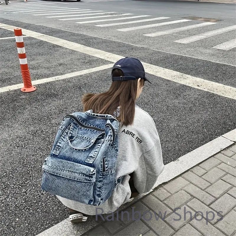 デニムリメイク2WAYバック　ショルダー、リュック　 ジッパー付き　未使用 デニムリメイク2WAYバック ショルダー、リュック ジッパー付き